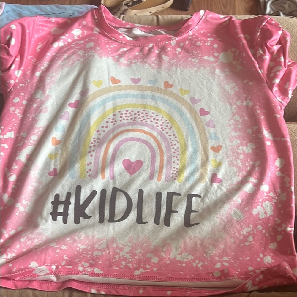Pink #KIDLIFE Rainbow Kids Shirt